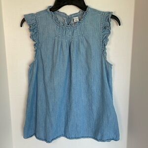 Old Navy Jean ruffle sleeve tank shirt women’s size Small